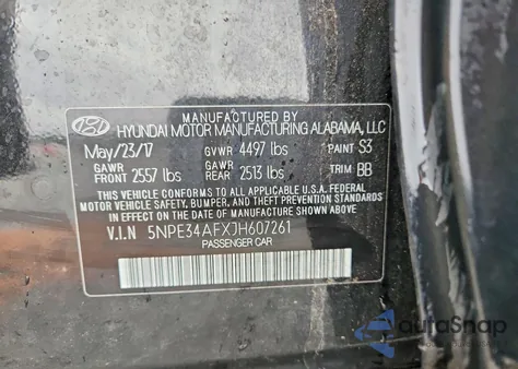 2018 Hyundai Sonata Sel z USA, uszkodzony, nr VIN 5NPE34AFXJH607261